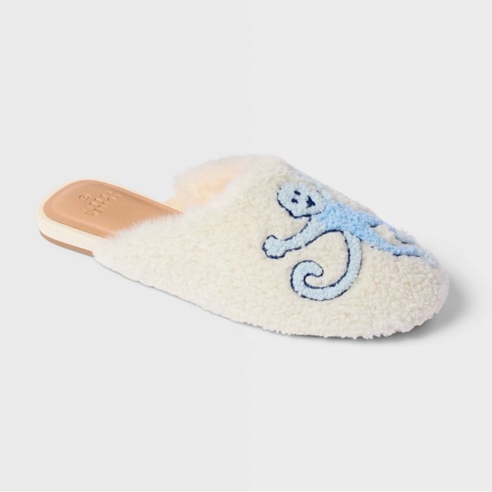 Roller rabbit x target monkey slipper fuzzy 7 / 8 house slippers new with tags